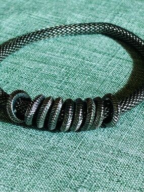 Women's Silver Mesh Coil Bracelet